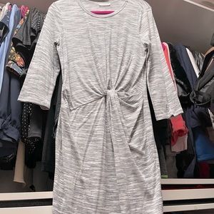 Center Ruched Long-sleeved Jersey Dress